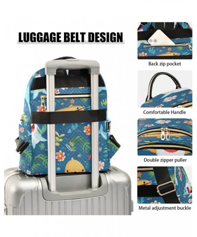 Tropical Shark Women Backpack Purse Travel Daypack Shoulder Bag $14.00 Backpacks