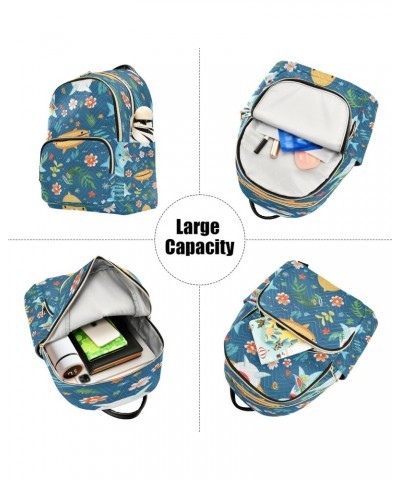 Tropical Shark Women Backpack Purse Travel Daypack Shoulder Bag $14.00 Backpacks