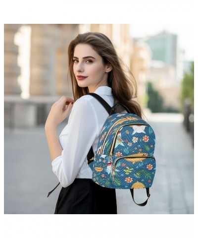 Tropical Shark Women Backpack Purse Travel Daypack Shoulder Bag $14.00 Backpacks