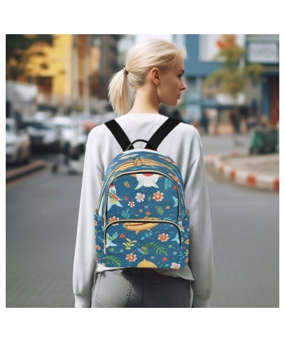 Tropical Shark Women Backpack Purse Travel Daypack Shoulder Bag $14.00 Backpacks