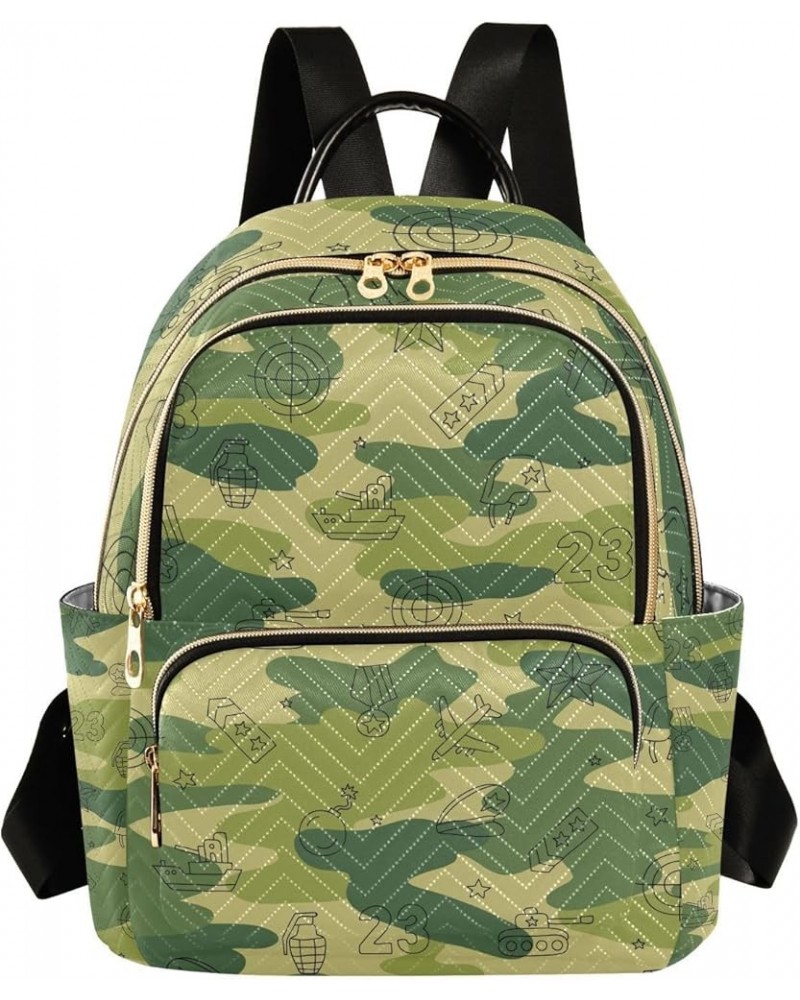 Women Backpack Camoflauge Tank Anti-Theft Travel Backpack with Luggage Belt Lightweight Handbag Lady Purse Roomy Double Zippe...