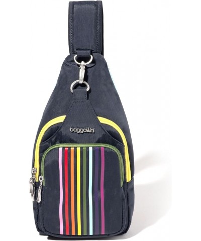 Central Park Sling - Sling Crossbody Bag for Women with Convertible Adjustable Shoulder Strap Navy Rainbow $33.60 Shoulder Bags