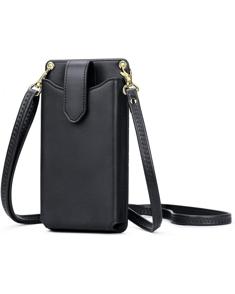 Small Crossbody Cell Phone Purse for Women, Lightweight Mini Shoulder Bag Wallet with Credit Card Slots A-black Z002 $10.56 C...