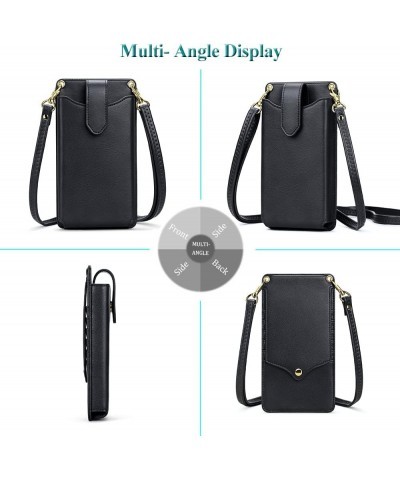 Small Crossbody Cell Phone Purse for Women, Lightweight Mini Shoulder Bag Wallet with Credit Card Slots A-black Z002 $10.56 C...