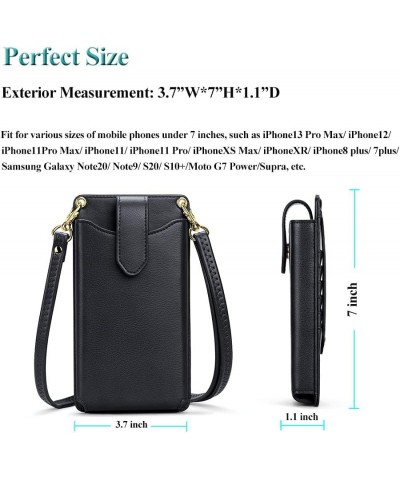 Small Crossbody Cell Phone Purse for Women, Lightweight Mini Shoulder Bag Wallet with Credit Card Slots A-black Z002 $10.56 C...