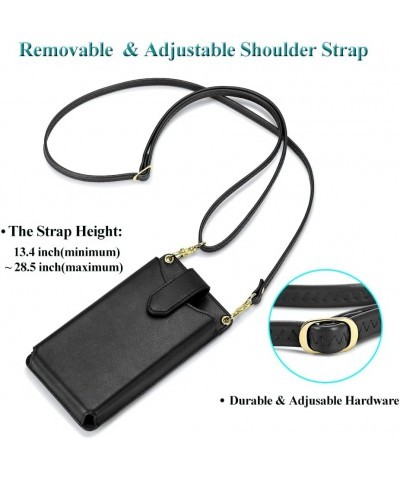 Small Crossbody Cell Phone Purse for Women, Lightweight Mini Shoulder Bag Wallet with Credit Card Slots A-black Z002 $10.56 C...