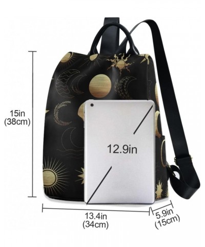 Moon Sun Stars Starry Backpack Purse for Women Anti Theft Fashion Back Pack Shoulder Bag $22.79 Backpacks