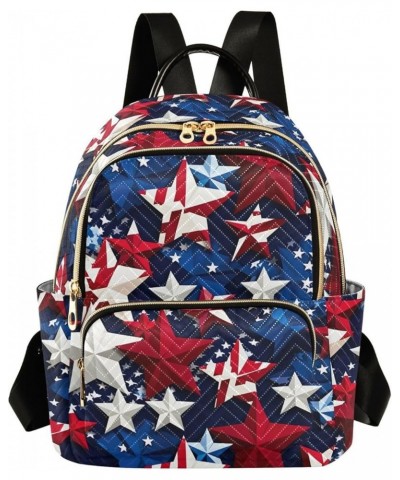 American Star Blue Red White Backpack Purse for Women Small Travel Bag Fashion Daypack M 202a3726 M(11.4"x6.1"x14.17") 202a37...