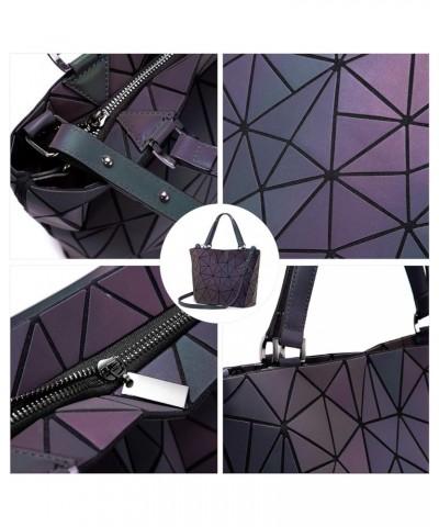 Geometric Luminous Purses and Handbags for Women Holographic Reflective Bag Backpack Wallet Clutch Set 3pcs Purse Sets $17.05...