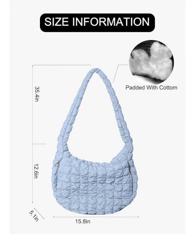 Quilted Tote Bag for Women, Puffer Hobo Bag Lightweight Puffy Handbags Carryall Padding Shoulder Bag Trendy Bags 2024 Large-l...