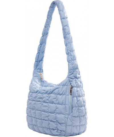 Quilted Tote Bag for Women, Puffer Hobo Bag Lightweight Puffy Handbags Carryall Padding Shoulder Bag Trendy Bags 2024 Large-l...