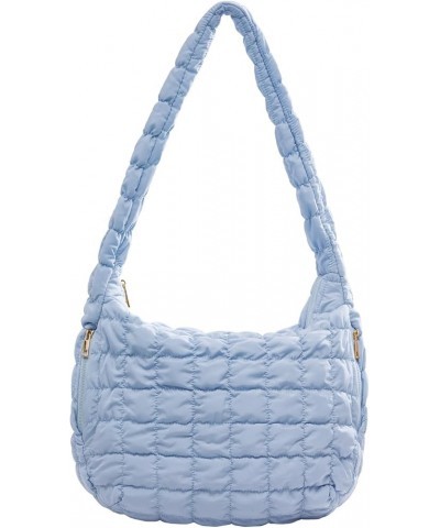 Quilted Tote Bag for Women, Puffer Hobo Bag Lightweight Puffy Handbags Carryall Padding Shoulder Bag Trendy Bags 2024 Large-l...