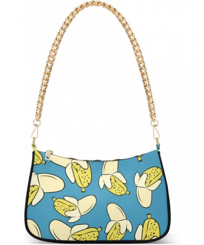 Shoulder Bag Cartoon Cute Banana Blue Women Clutch Handbag Shoulder Purch Boho Bag Date Chain Bag Tote Bag Spring Holiday Bir...