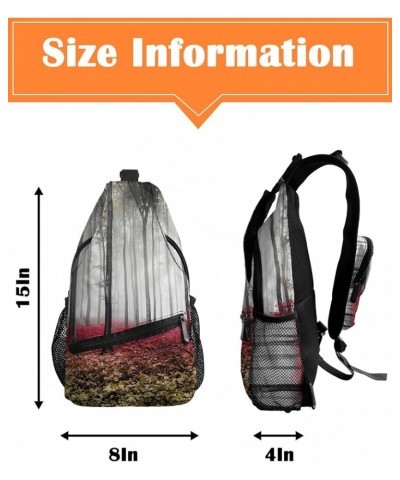 Sling Bag Crossbody Bag for Women Men Fall Maple leaf Rose Red Yellow Gradient Waterproof Hiking Backpack Lightweight Chest S...