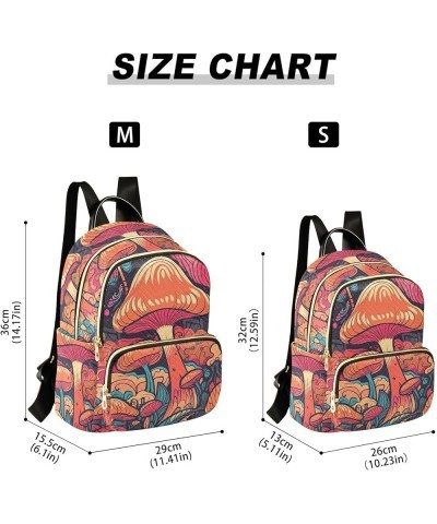 Women's Small Fashion Backpack Retro Style Mushroom Print Ladies Travel Daypack Aesthetic Shoulder Bag 11.4×6.1×14.1 IN $17.9...