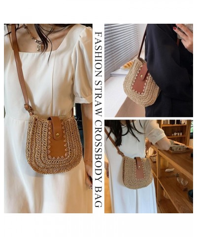 Straw Purses for Women, Summer Straw Crossbody Bag Purses Woven Straw Beach Bag for Vacation (Beige) B-khaki $15.98 Totes