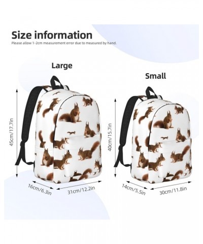 Cute Squirrels Print Unisex Canvas Backpack Cute Backpack For Travel Sports Casual Aesthetic Backpack Black Small $19.79 Back...