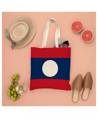 Laos Flag Tote Bag National Flag Canvas Tote Bag with Handle Cute Book Bag Shopping Shoulder Bag for Women Girls Laos $10.07 ...