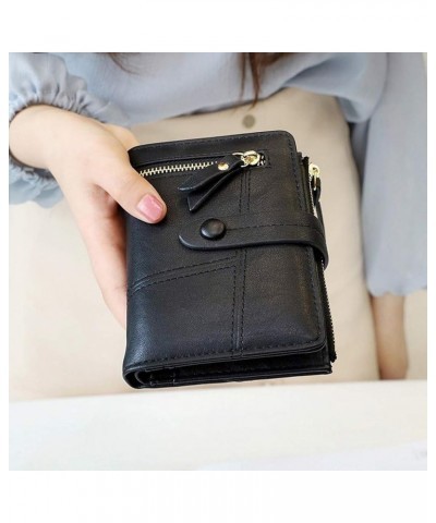 Holder Small Short Women Mini Purses Female Wallets Card Coin Fold Purse Money Metal Wallet with Money (Brown, One Size) One ...