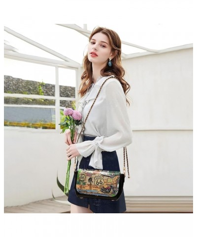 Crossbody Bags for Women Trendy Women's Black Shoulder Bag Small PU Leather Flap Cross Body Bag Handbags Pattern1 $23.36 Cros...