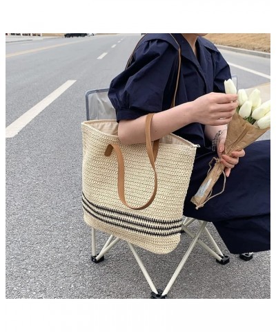 Summer St Shoulr Bags Women Striped Woven Beh Vation Shopper s Style One $9.23 Totes