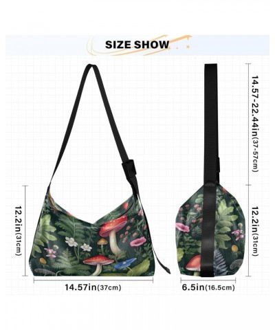 Wildflowers & Mushrooms Shoulder Bag for Women Waterproof PU Leather Hobo Bags Crossbody Purse with Zipper Closure $17.81 Sho...