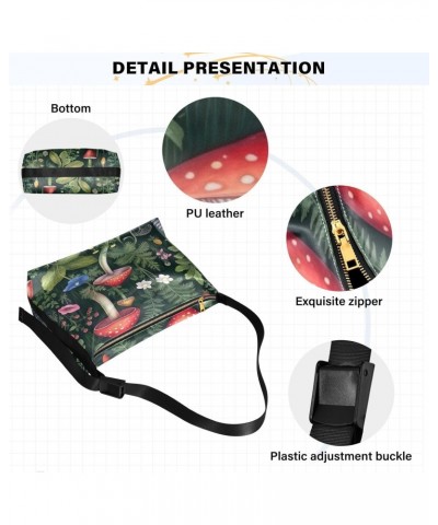 Wildflowers & Mushrooms Shoulder Bag for Women Waterproof PU Leather Hobo Bags Crossbody Purse with Zipper Closure $17.81 Sho...