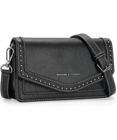 Crossbody Bags for Women Vegan Leather Purses Small Shoulder Handbags 05-black $16.81 Crossbody Bags