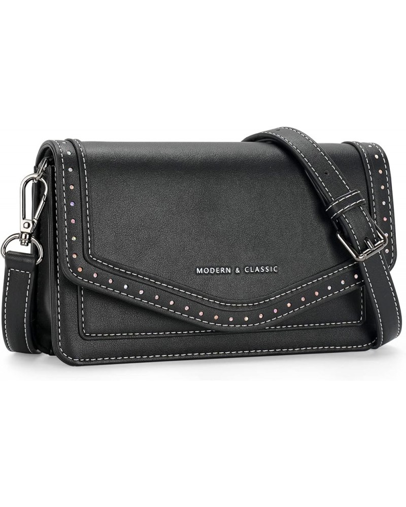 Crossbody Bags for Women Vegan Leather Purses Small Shoulder Handbags 05-black $16.81 Crossbody Bags