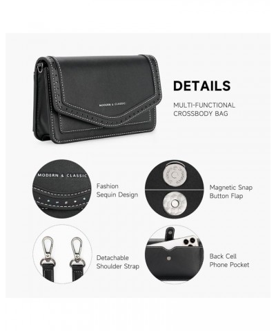 Crossbody Bags for Women Vegan Leather Purses Small Shoulder Handbags 05-black $16.81 Crossbody Bags