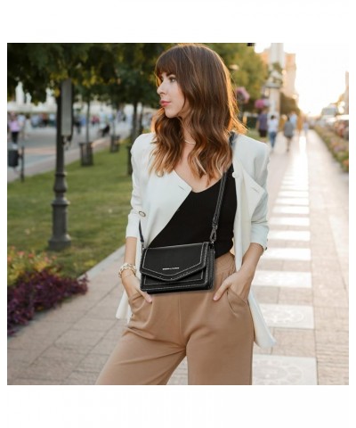 Crossbody Bags for Women Vegan Leather Purses Small Shoulder Handbags 05-black $16.81 Crossbody Bags