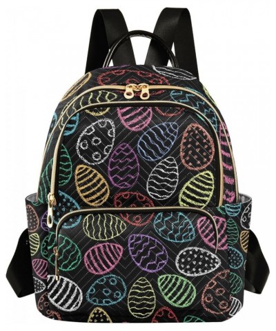 Easter Women Backpack Chalk Easter Egg Anti-Theft Travel Backpack Lightweight Handbag Roomy Weekend Bag Everyday Use Spring G...