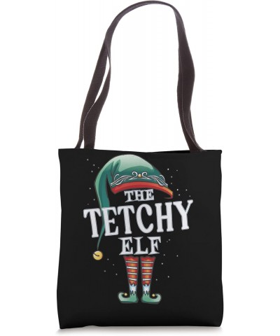 Tetchy Elf Christmas Group Xmas Pajama Party Tote Bag $10.00 Totes