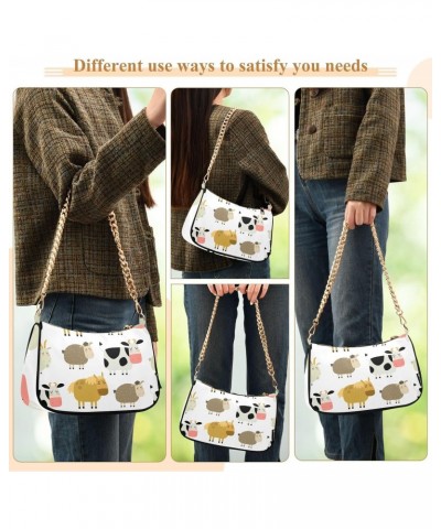 Shoulder Bag Cartoon Cow Sheep Horse Women Clutch Handbag Shoulder Purch Date Chain Bag Tote Bag Spring Holiday Birthday Gift...