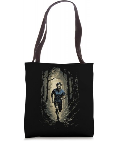 Runner In The Forest Outdoor Runner Running In The Wild Tote Bag $10.50 Totes