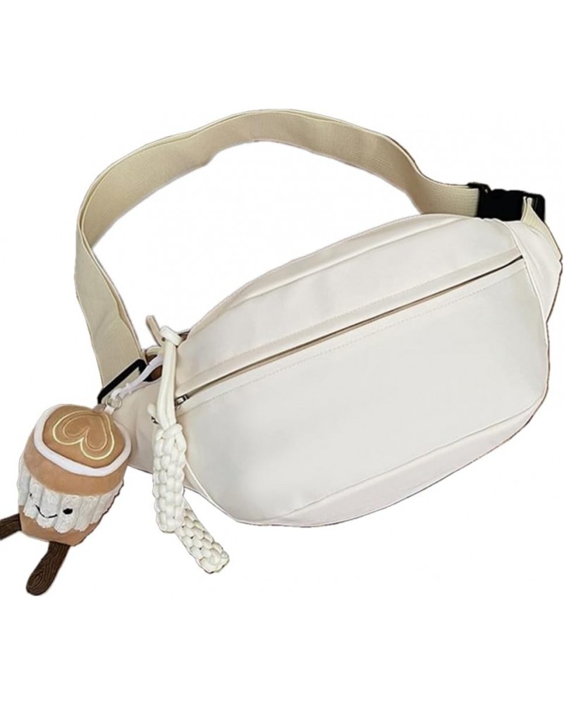 Casual solid color sports chest bag shoulder bag crossbody bag for women White $17.49 Shoulder Bags