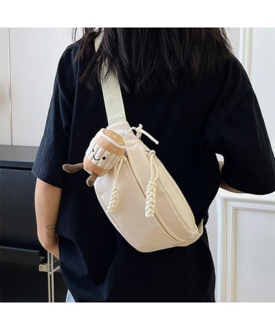 Casual solid color sports chest bag shoulder bag crossbody bag for women White $17.49 Shoulder Bags