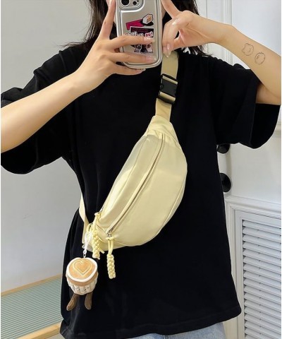 Casual solid color sports chest bag shoulder bag crossbody bag for women White $17.49 Shoulder Bags