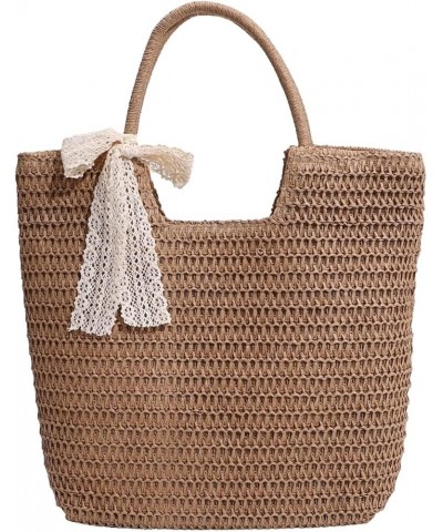 Women Straw tote bag for women Handwoven Shoulder Bags summer Lightweight tote handbag Large beach Bag Khaki $13.38 Crossbody...