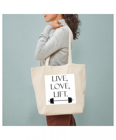 Live, Love, Lift Tote Bag Natural Canvas Tote Bag, Cloth Shopping Bag $9.43 Travel Gear