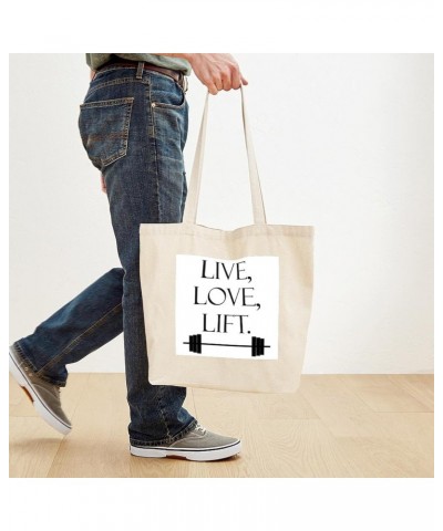 Live, Love, Lift Tote Bag Natural Canvas Tote Bag, Cloth Shopping Bag $9.43 Travel Gear