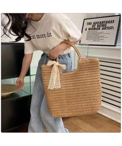 Women Straw tote bag for women Handwoven Shoulder Bags summer Lightweight tote handbag Large beach Bag Khaki $13.38 Crossbody...