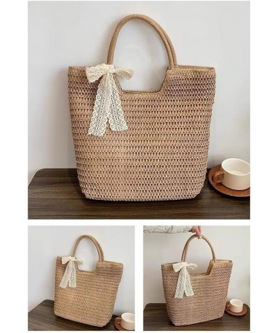 Women Straw tote bag for women Handwoven Shoulder Bags summer Lightweight tote handbag Large beach Bag Khaki $13.38 Crossbody...