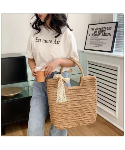 Women Straw tote bag for women Handwoven Shoulder Bags summer Lightweight tote handbag Large beach Bag Khaki $13.38 Crossbody...