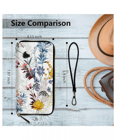 Women's Clutch Purse with Wrist Strap, Slim PU Leather Cell Phone Wallet Large Capacity Zipper Handbag Long Purse Credit Card...