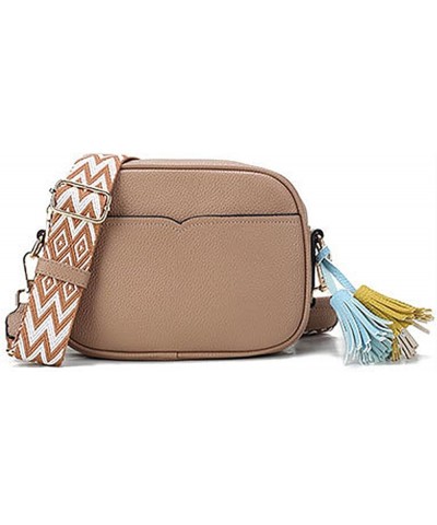 Small Crossbody Bags for Women Tassel Leather Cell Phone Purses Small Shoulder Handbags with Wide Strap Khaki $18.50 Crossbod...