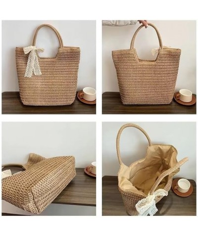 Women Straw tote bag for women Handwoven Shoulder Bags summer Lightweight tote handbag Large beach Bag Khaki $13.38 Crossbody...