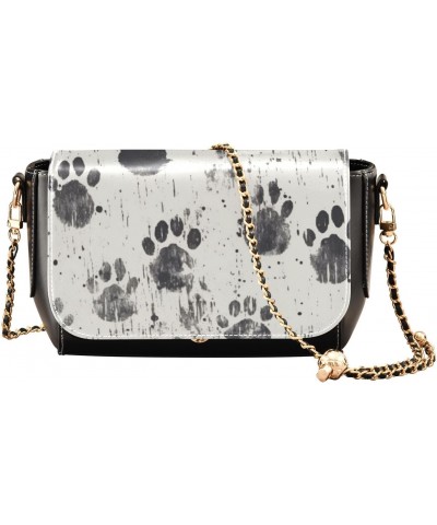 Pawprints Crossbody Bag for Women Girls,Leather Cross Body Purses Chain Strap Handbags Shoulder Bag $16.40 Crossbody Bags