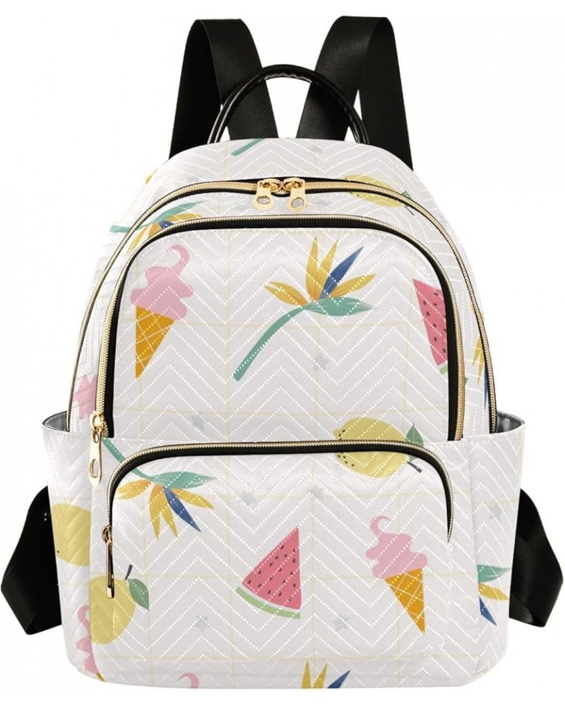 Tangerine Fruit Pattern Women's Backpack Wallet Casual Small Backpack Fashion Women's Travel Bag School Backpack Color150 Med...