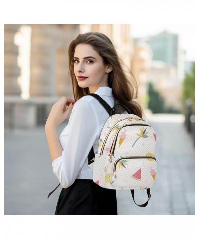 Tangerine Fruit Pattern Women's Backpack Wallet Casual Small Backpack Fashion Women's Travel Bag School Backpack Color150 Med...